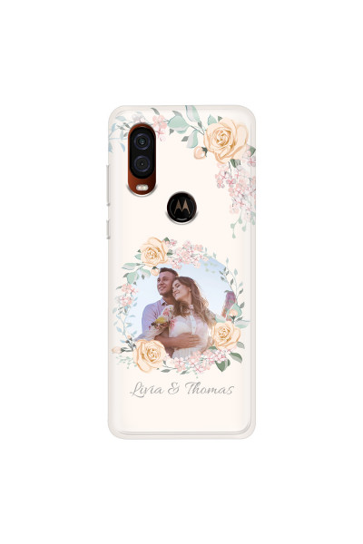 MOTOROLA by LENOVO - Moto One Vision - Soft Clear Case - Frame Of Roses