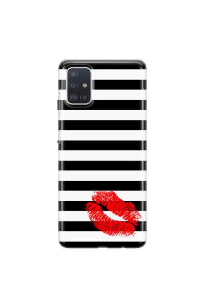 SAMSUNG - Galaxy A51 - Soft Clear Case - B&W Lipstick