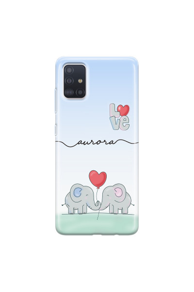 SAMSUNG - Galaxy A51 - Soft Clear Case - Elephants in Love