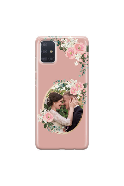 SAMSUNG - Galaxy A51 - Soft Clear Case - Pink Floral Mirror Photo