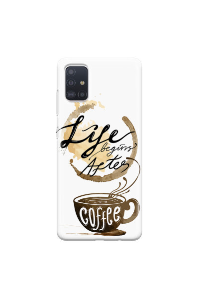 SAMSUNG - Galaxy A71 - Soft Clear Case - Life begins after coffee