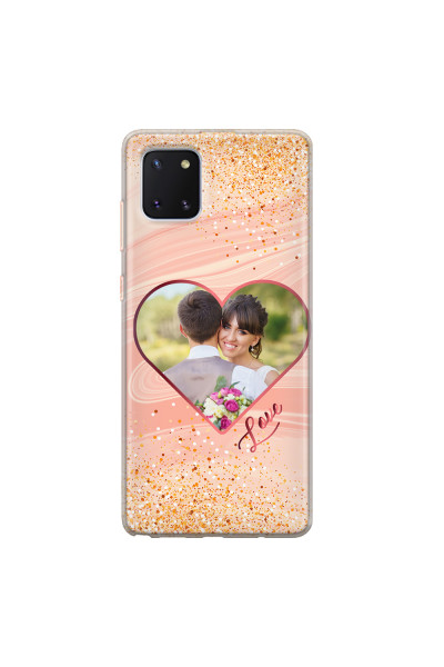 SAMSUNG - Galaxy Note 10 Lite - Soft Clear Case - Glitter Love Heart Photo