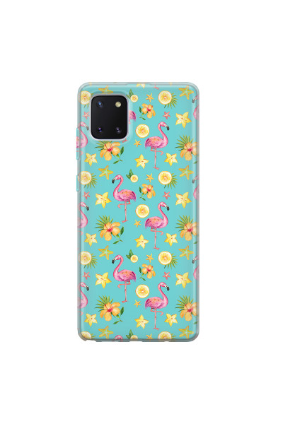 SAMSUNG - Galaxy Note 10 Lite - Soft Clear Case - Tropical Flamingo I