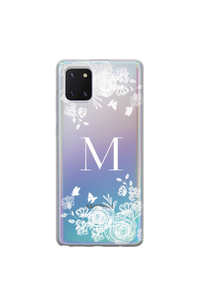 SAMSUNG - Galaxy Note 10 Lite - Soft Clear Case - White Lace Monogram