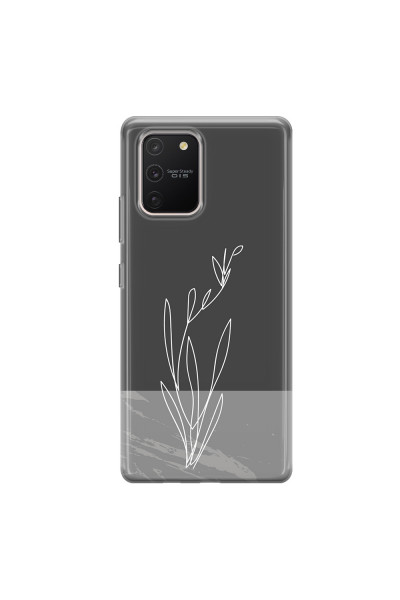 SAMSUNG - Galaxy S10 Lite - Soft Clear Case - Dark Grey Marble Flower