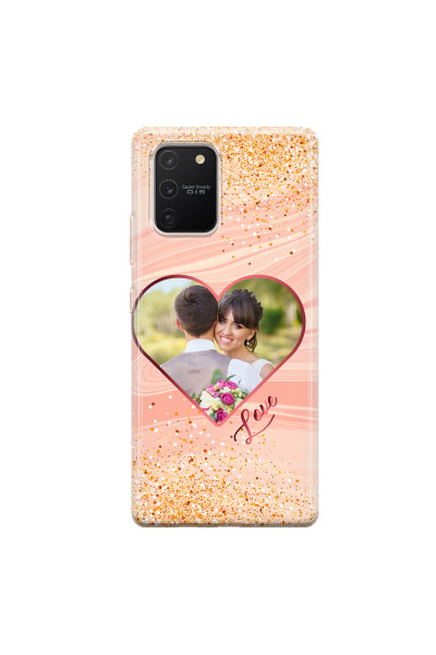 SAMSUNG - Galaxy S10 Lite - Soft Clear Case - Glitter Love Heart Photo