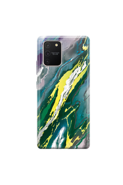 SAMSUNG - Galaxy S10 Lite - Soft Clear Case - Marble Rainforest Green