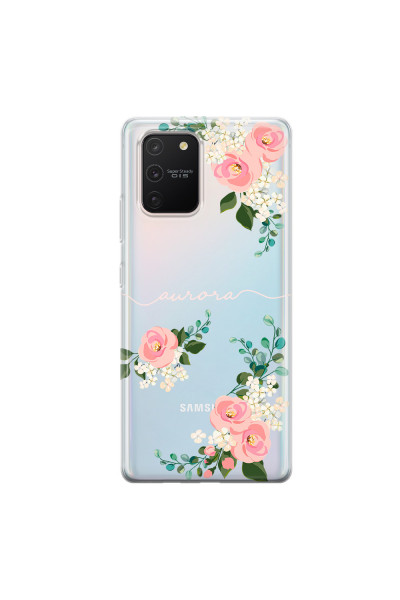 SAMSUNG - Galaxy S10 Lite - Soft Clear Case - Pink Floral Handwritten Light