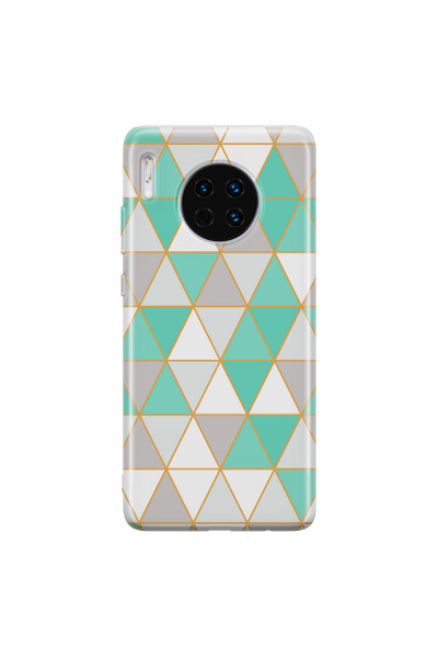 HUAWEI - Mate 30 - Soft Clear Case - Green Triangle Pattern