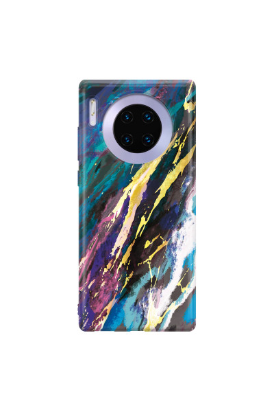 HUAWEI - Mate 30 Pro - Soft Clear Case - Marble Bahama Blue