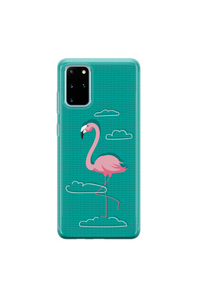 SAMSUNG - Galaxy S20 Plus - Soft Clear Case - Cartoon Flamingo