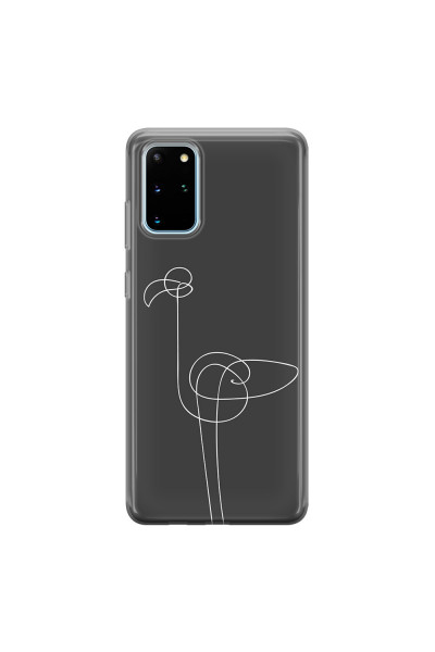 SAMSUNG - Galaxy S20 Plus - Soft Clear Case - Flamingo Drawing