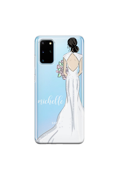 SAMSUNG - Galaxy S20 - Soft Clear Case - Bride To Be Blackhair