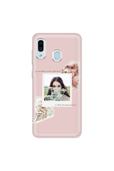 SAMSUNG - Galaxy A20 / A30 - Soft Clear Case - Vintage Pink Collage Phone Case