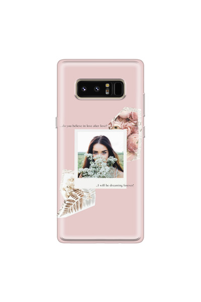 SAMSUNG - Galaxy Note 8 - Soft Clear Case - Vintage Pink Collage Phone Case