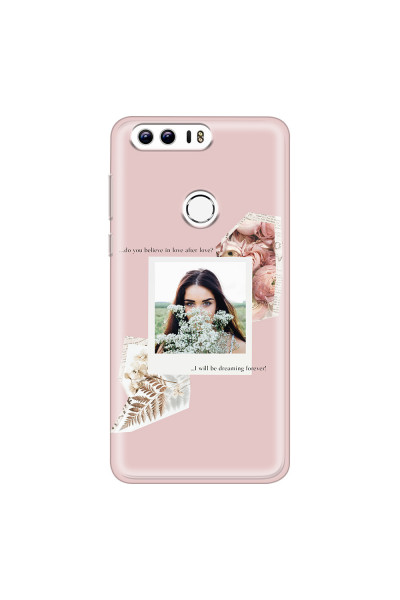 HONOR - Honor 8 - Soft Clear Case - Vintage Pink Collage Phone Case