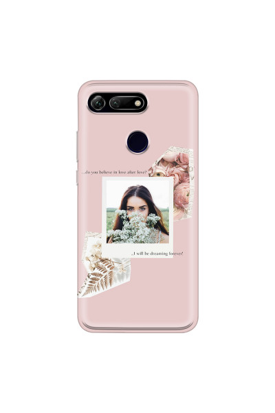 HONOR - Honor View 20 - Soft Clear Case - Vintage Pink Collage Phone Case