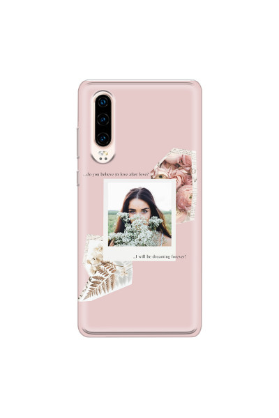 HUAWEI - P30 - Soft Clear Case - Vintage Pink Collage Phone Case