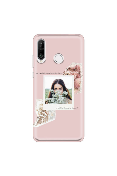 HUAWEI - P30 Lite - Soft Clear Case - Vintage Pink Collage Phone Case
