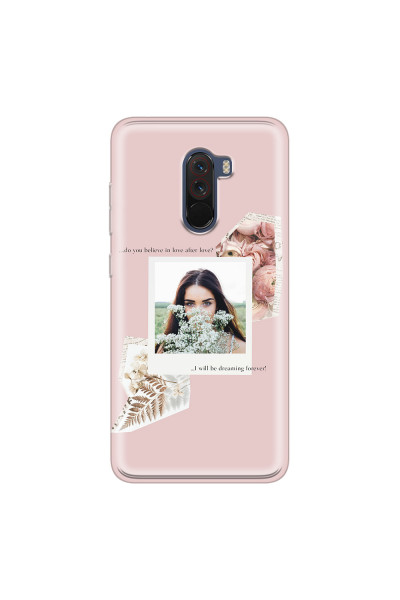 XIAOMI - Pocophone F1 - Soft Clear Case - Vintage Pink Collage Phone Case