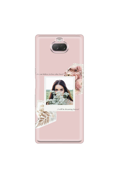 SONY - Sony Xperia 10 - Soft Clear Case - Vintage Pink Collage Phone Case