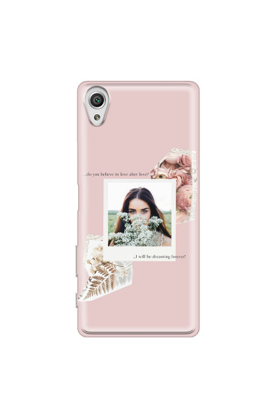 SONY - Sony Xperia XA1 - Soft Clear Case - Vintage Pink Collage Phone Case