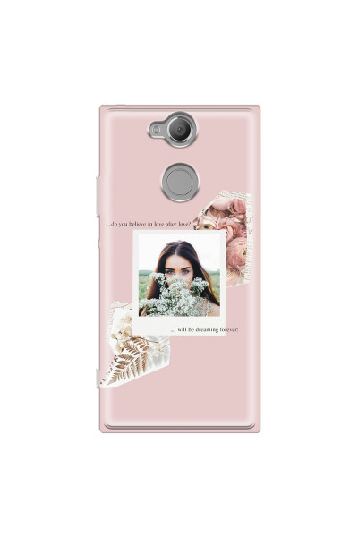 SONY - Sony Xperia XA2 - Soft Clear Case - Vintage Pink Collage Phone Case