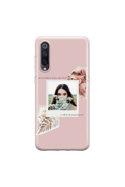 XIAOMI - Mi 9 - Soft Clear Case - Vintage Pink Collage Phone Case