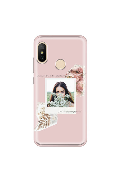 XIAOMI - Mi A2 - Soft Clear Case - Vintage Pink Collage Phone Case