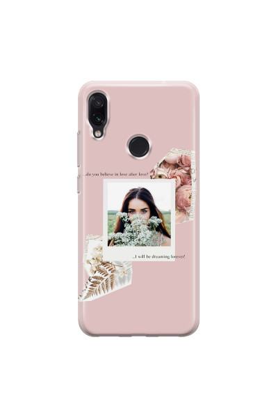 XIAOMI - Redmi Note 7/7 Pro - Soft Clear Case - Vintage Pink Collage Phone Case