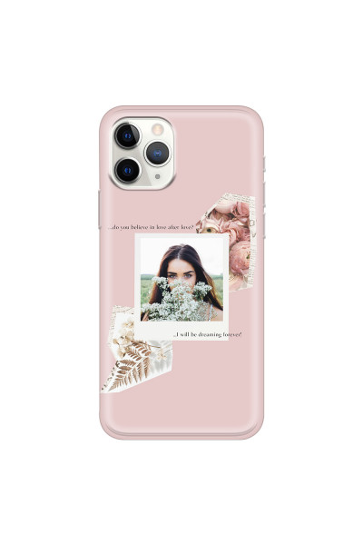APPLE - iPhone 11 Pro - Soft Clear Case - Vintage Pink Collage Phone Case