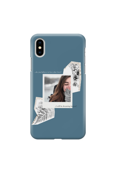 APPLE - iPhone XS - 3D Snap Case - Vintage Blue Collage Phone Case