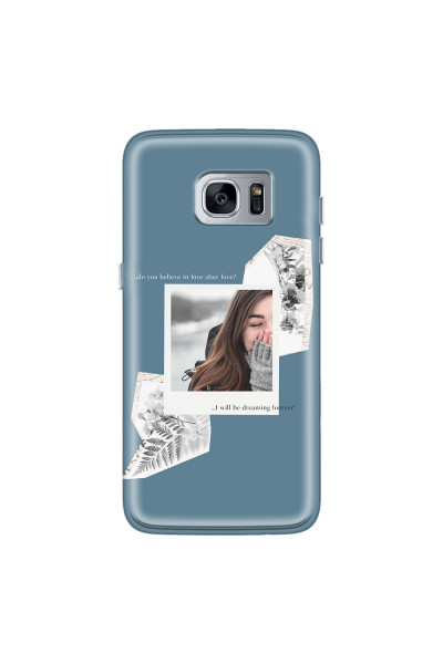 SAMSUNG - Galaxy S7 Edge - Soft Clear Case - Vintage Blue Collage Phone Case