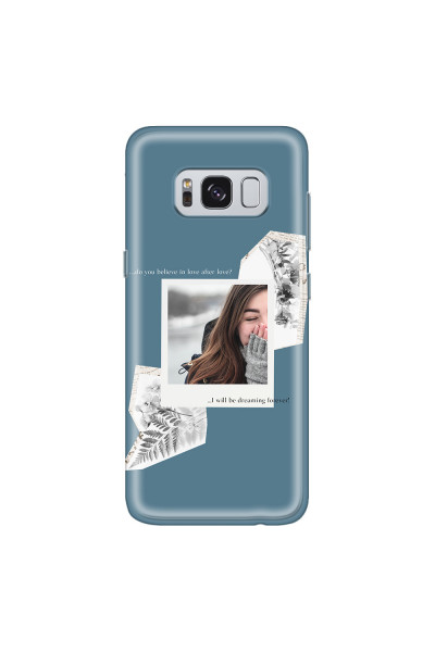 SAMSUNG - Galaxy S8 - Soft Clear Case - Vintage Blue Collage Phone Case