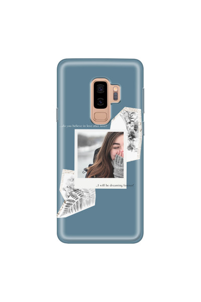 SAMSUNG - Galaxy S9 Plus 2018 - Soft Clear Case - Vintage Blue Collage Phone Case