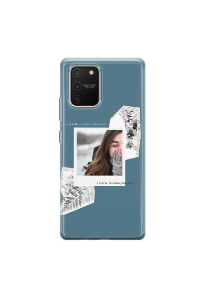 SAMSUNG - Galaxy S10 Lite - Soft Clear Case - Vintage Blue Collage Phone Case