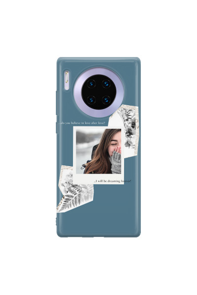 HUAWEI - Mate 30 Pro - Soft Clear Case - Vintage Blue Collage Phone Case