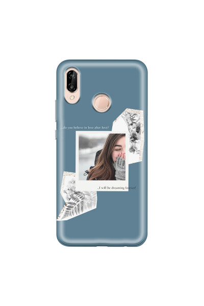 HUAWEI - P20 Lite - Soft Clear Case - Vintage Blue Collage Phone Case