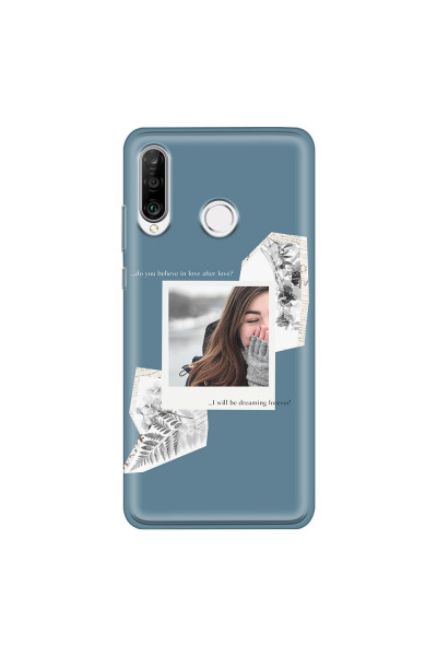 HUAWEI - P30 Lite - Soft Clear Case - Vintage Blue Collage Phone Case
