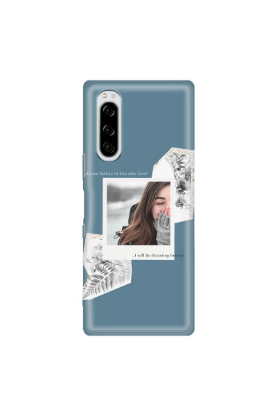 SONY - Sony Xperia 5 - Soft Clear Case - Vintage Blue Collage Phone Case