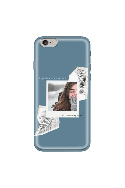 APPLE - iPhone 6S - Soft Clear Case - Vintage Blue Collage Phone Case