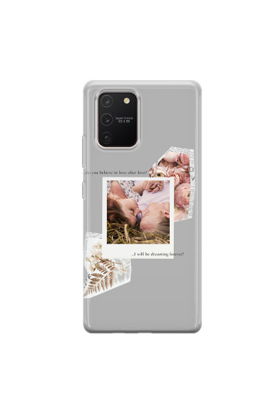 SAMSUNG - Galaxy S10 Lite - Soft Clear Case - Vintage Grey Collage Phone Case
