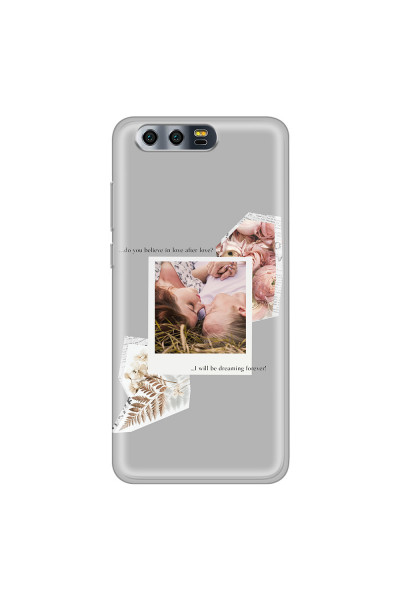 HONOR - Honor 9 - Soft Clear Case - Vintage Grey Collage Phone Case