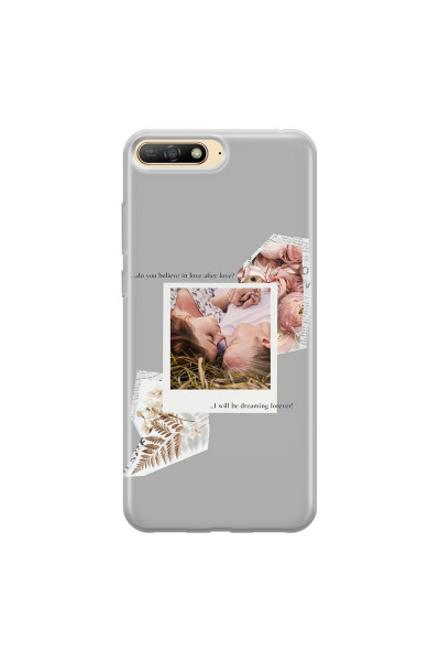 HUAWEI - Y6 2018 - Soft Clear Case - Vintage Grey Collage Phone Case