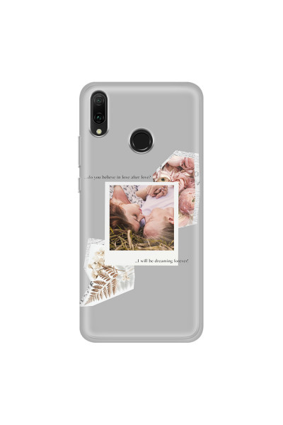 HUAWEI - Y9 2019 - Soft Clear Case - Vintage Grey Collage Phone Case