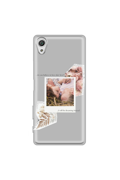 SONY - Sony Xperia XA1 - Soft Clear Case - Vintage Grey Collage Phone Case