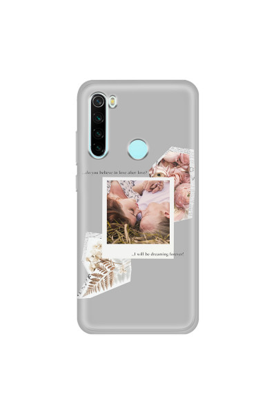 XIAOMI - Redmi Note 8 - Soft Clear Case - Vintage Grey Collage Phone Case