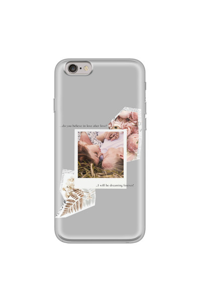 APPLE - iPhone 6S Plus - Soft Clear Case - Vintage Grey Collage Phone Case