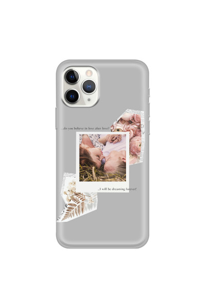 APPLE - iPhone 11 Pro Max - Soft Clear Case - Vintage Grey Collage Phone Case