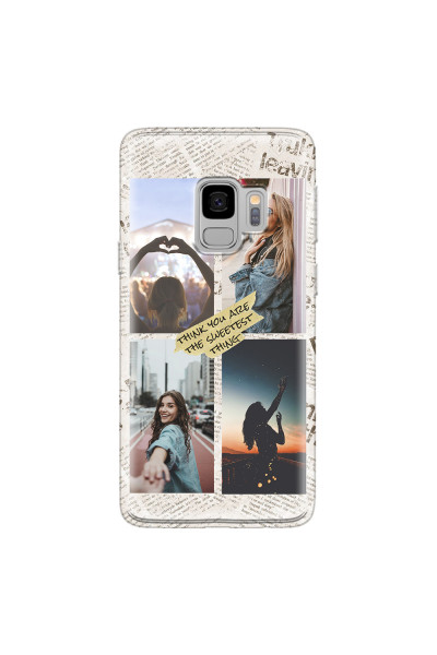 SAMSUNG - Galaxy S9 - Soft Clear Case - Newspaper Vibes Phone Case